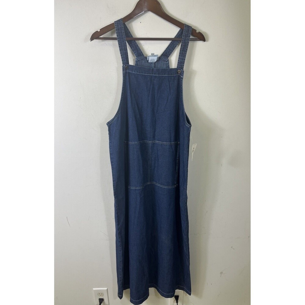 Hot Cotton Marc Ware Blue Denim Overall Maxi Dress Vintage NWT Rare Minimalist M